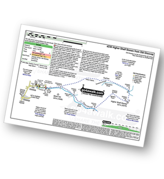 Map with easy-to-follow route details for walk d236 Higher Shelf Stones from Old Glossop pdf