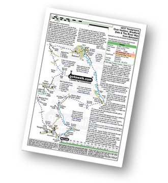 Map with easy-to-follow route details for walk d237 Youlgreave, Over Haddon, Bradford Dale and The River Wye from Bakewell pdf