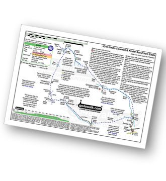 Map with easy-to-follow route details for walk d240 Kinder Downfall and Kinder Scout from Edale pdf