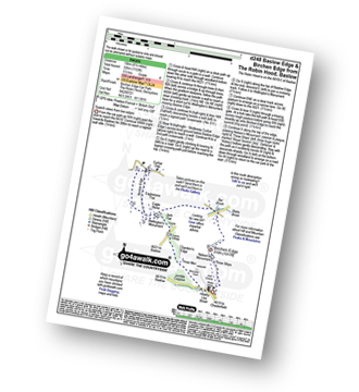 Map with easy-to-follow route details for walk d248 Baslow Edge and Birchen Edge from The Robin Hood (Baslow) pdf