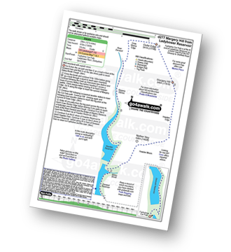 Map with easy-to-follow route details for walk d277 Margery Hill from Fairholmes Car Park, Ladybower Reservoir pdf