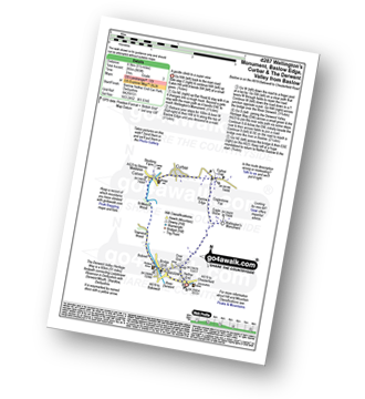 Map with easy-to-follow route details for walk d287 Wellington's Monument, Baslow Edge, Curbar and The Derwent Valley from Baslow pdf