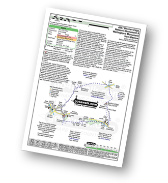 Map with easy-to-follow route details for walk d297 Birchen Edge, Nelson's Monument and Wellington's Monument from Baslow pdf