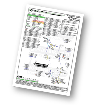 Walk route map with easy-to-follow route instructions for walk d329 Pilsbury Castle Hills and Carder Low from Hartington pdf