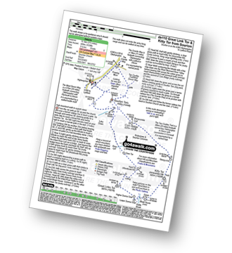 Walk route map with easy-to-follow route instructions for walk de110 Great Links Tor and Kitty Tor from Sourton pdf