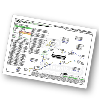 Walk route map with easy-to-follow route instructions for walk de134 Stockleigh Pomeroy and Raddon Hills from Shobrooke pdf