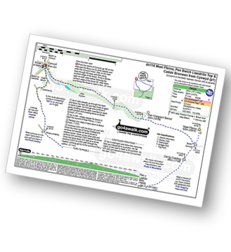 Walk route map with easy-to-follow route instructions for walk dn116 Moel Fferna,  Pen Bwlch Llandrillo Top and Cadair Bronwen from Cynwyd pdf