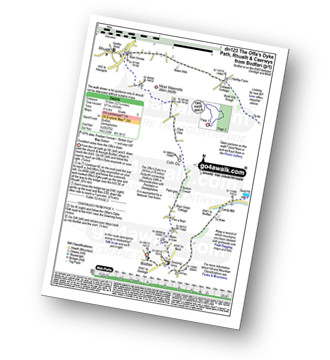 Map with easy-to-follow route details for walk dn123 The Offa's Dyke Path, Rhuallt and Caerwys from Bodfari pdf