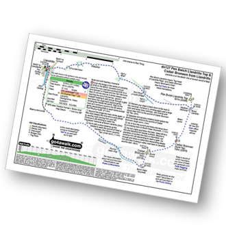 Map with easy-to-follow route details for walk dn127 Pen Bwlch Llandrillo Top and Cadair Bronwen from Llandrillo pdf