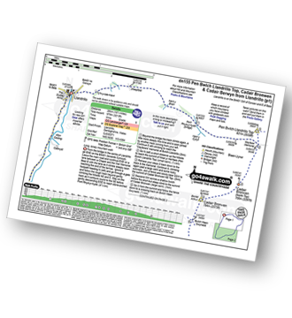 Walk route map with easy-to-follow route instructions for walk dn155 Pen Bwlch Llandrillo Top, Cadair Bronwen and Cadair Berwyn from Landrillo pdf