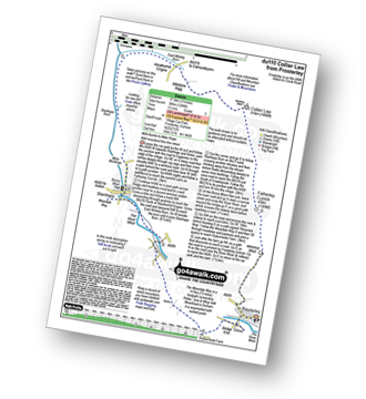 Map with easy-to-follow route details for walk du110 Collier Law from Frosterley pdf