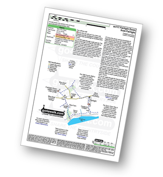 Map with easy-to-follow route details for walk es117 Fairlight Down from Fairlight pdf