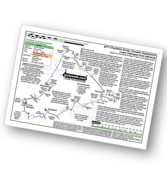 Walk route map with easy-to-follow route instructions for walk gl111 Chastleton House, Cornwell, Daylesford and Lower Oddington from Adlestrop pdf