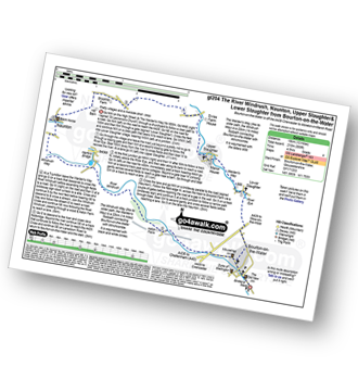 Map with easy-to-follow route details for walk gl204 Naunton from Bourton-on-the-Water pdf