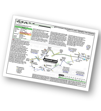 Walk route map with easy-to-follow route instructions for walk gl213 Cornwell, Daylesford and Lower Oddington from Adlestrop pdf