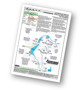 Walk route map with easy-to-follow route instructions for walk gm126 Ashway Rocks and Great Dove Stones Rocks from Dove Stone Reservoir, Greenfield pdf