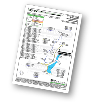 Map with easy-to-follow route details for walk gm142 Dick Hill and Saddleworth Moor (Broadstones Hill) from Greenfield pdf