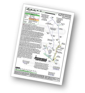 Map with easy-to-follow route details for walk gm156 Bull Hill and Peel Monument from Holcombe pdf