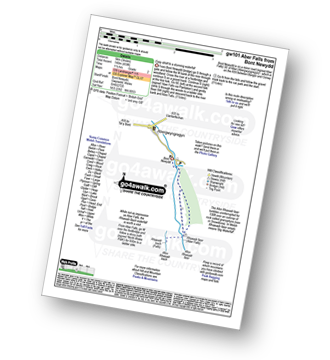 Map with easy-to-follow route details for walk gw101 Aber Falls (Rhaeadr-fawr) from Bont Newydd pdf