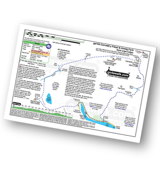 Walk route map with easy-to-follow route instructions for walk gw104 Carnedd y Filiast and Arenig Fach from Llyn Celyn pdf