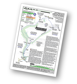 Map with easy-to-follow route details for walk gw113 Waun-oer and Cribin Fawr from Bryn Coedwig, Aberllefenni pdf