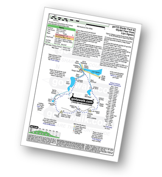 Map with easy-to-follow route details for walk gw115 Glyder Fach, Castell y Gwynt and Glyder Fawr from Ogwen Cottage, Llyn Ogwen pdf