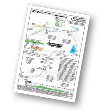 Map with easy-to-follow route details for walk gw119 Arenig Fawr (Moel Yr Eglwys), Moel Llyfnant and Gallt yDaren via Llyn Arenig Fawr from Pont Rhyd-y-Fen pdf