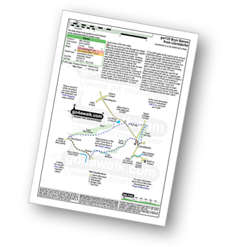 Map with easy-to-follow route details for walk gw135 Bryn Banon from Llandderfel pdf