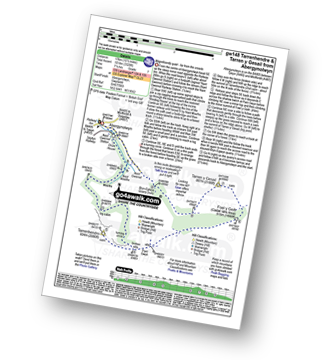 Map with easy-to-follow route details for walk gw148 Tarrenhendre and Tarren y Gesail from Abergynolwyn pdf