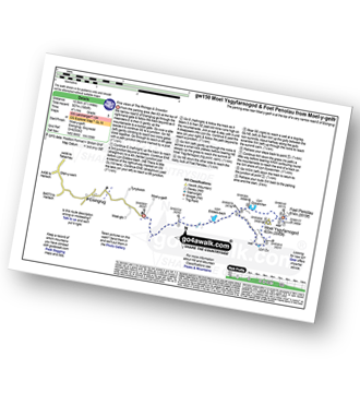 Walk route map with easy-to-follow route instructions for walk gw150 Moel Ysgyfarnogod and Foel Penolau from Moel-y-geifr pdf