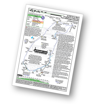 Walk route map with easy-to-follow route instructions for walk gw169 Tyrrau Mawr (Craig-las) and Craig-y-llyn from Llanfihangel -y-pennant pdf