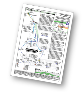 Map with easy-to-follow route details for walk gw171 Bera Bach from Bont Newydd pdf