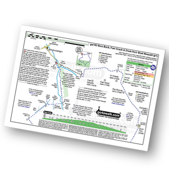 Map with easy-to-follow route details for walk gw183 Bera Bach, Foel Grach and Drum (Carneddau) from Bont Newydd pdf