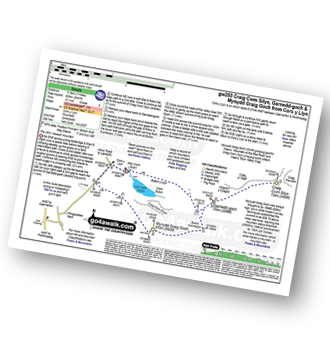 Map with easy-to-follow route details for walk gw203 Craig Cwm Silyn, Garnedd-goch and Mynydd Graig Goch from Cors y Llyn pdf