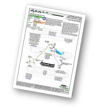 Map with easy-to-follow route details for walk gw270 Mynydd Graig Goch from Cors y Llyn pdf