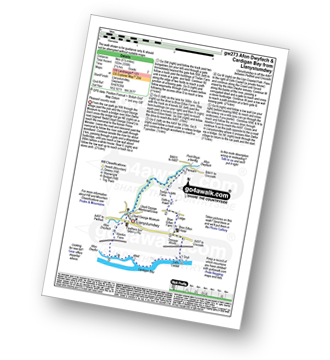 Map with easy-to-follow route details for walk gw273 Afon Dwyfach and Cardigan Bay from Llanystumdwy pdf