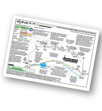 Map with easy-to-follow route details for walk h128 Aonach Eagach from Pass of Glen Coe pdf