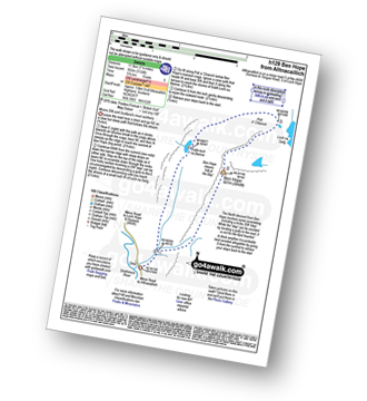 Map with easy-to-follow route details for walk h129 Ben Hope from Muiseal, Strath More pdf