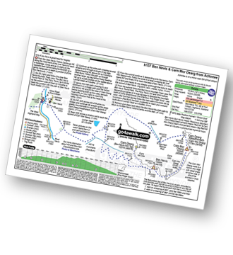 Map with easy-to-follow route details for walk h137 Ben Nevis and Carn Mor Dearg from Achintee, Fort William pdf