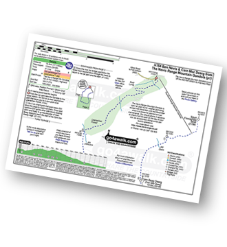 Map with easy-to-follow route details for walk h154 Ben Nevis and Carn Mor Dearg from The Nevis Range Mountain Gondola pdf