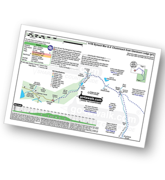 Map with easy-to-follow route details for walk h156 Bynack Mor and A' Choinneach from Glenmore Lodge pdf