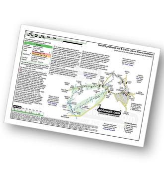 Map with easy-to-follow route details for walk ha109 Lyndhurst Hill and Swan Green from Lyndhurst pdf