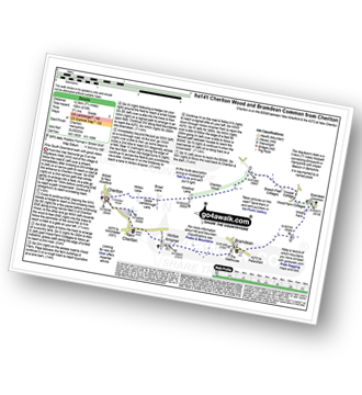 Map with easy-to-follow route details for walk ha141 Cheriton Wood and Bramdean Common from Cheriton pdf