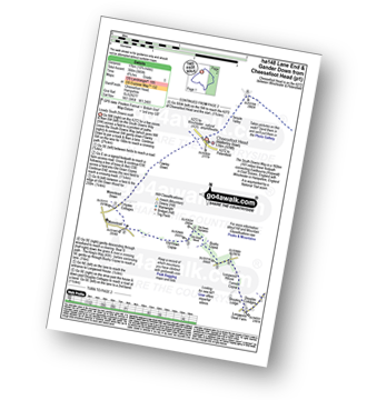 Map with easy-to-follow route details for walk ha148 Lane End and Gander Down from Cheesefoot Head pdf