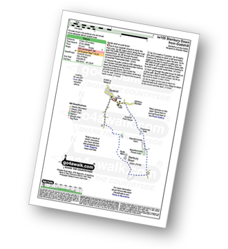 Map with easy-to-follow route details for walk iw105 Stenbury Down from Godshill pdf