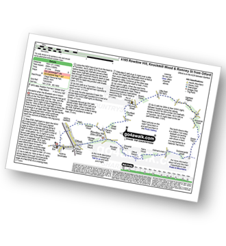 Walk route map with easy-to-follow route instructions for walk k105 Rowdow Hill, Knockmill Wood and Romney Street from Otford pdf