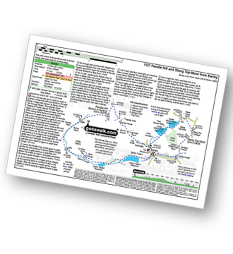 Walk route map with easy-to-follow route instructions for walk l127 Pendle Hill and Stang Top Moor from Barley pdf