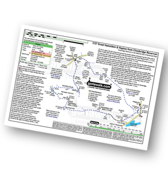 Map with easy-to-follow route details for walk l137 Great Hameldon and Hapton from Clowbridge Reservoir pdf