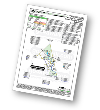 Map with easy-to-follow route details for walk le101 Donisthorpe Woodland Park from The Conkers Discovery Centre, Swadlincote pdf