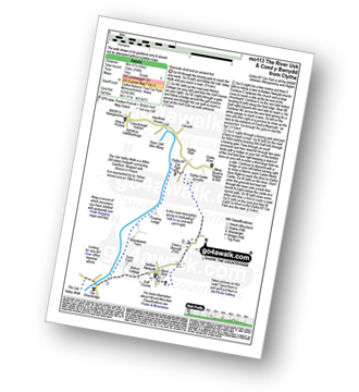 Walk route map with easy-to-follow route instructions for walk mo113 The River Usk and Coed y Bwnydd from Clytha pdf